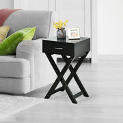 X-Shape Modern Accent Side End Table-Black-End & Side Tables-DECOROLALA