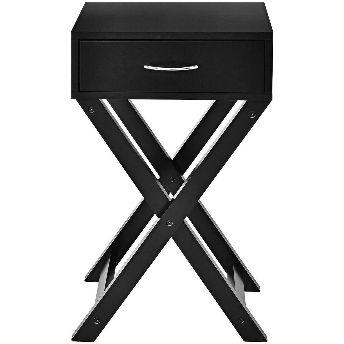 X-Shape Modern Accent Side End Table-Black-End & Side Tables-DECOROLALA