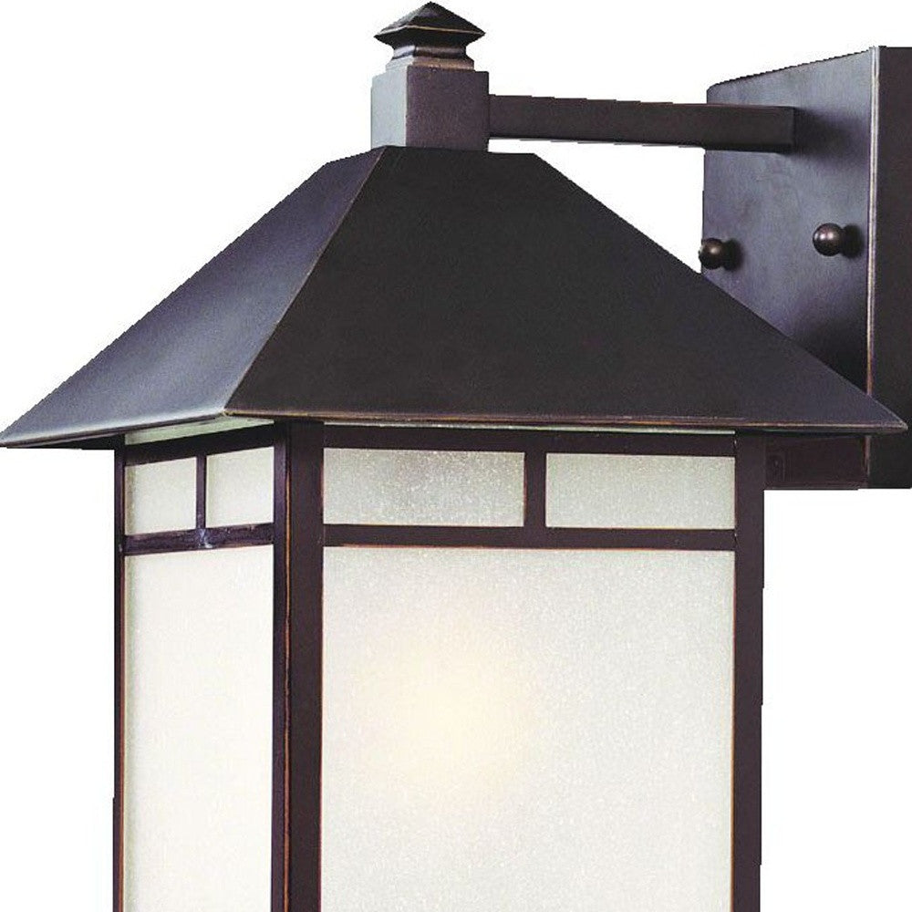 XL Antique Bronze Frosted Glass Lantern Wall Light-Outdoor Lighting-DECOROLALA