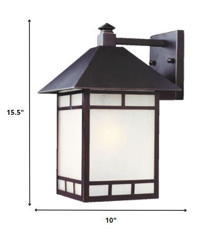 XL Antique Bronze Frosted Glass Lantern Wall Light-Outdoor Lighting-DECOROLALA