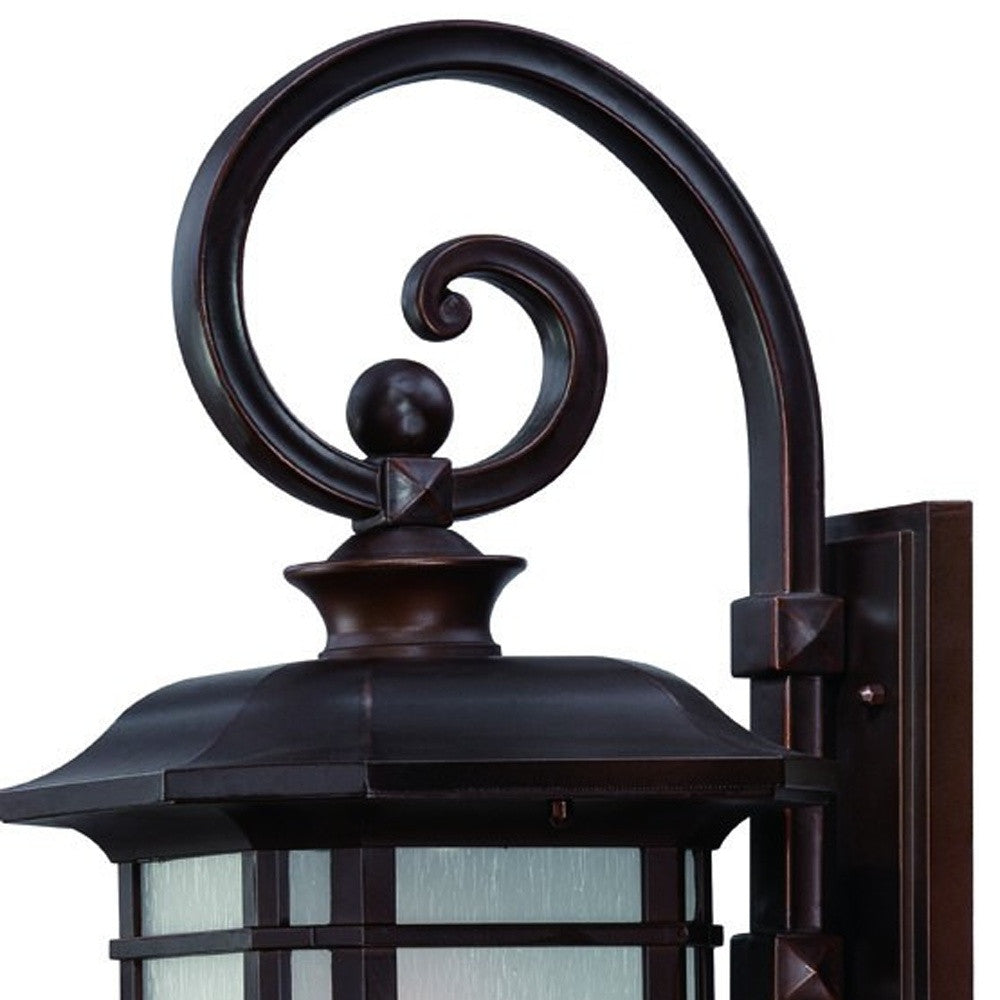 XL Antique Bronze Frosted Linen Glass Lantern Wall Light-Outdoor Lighting-DECOROLALA