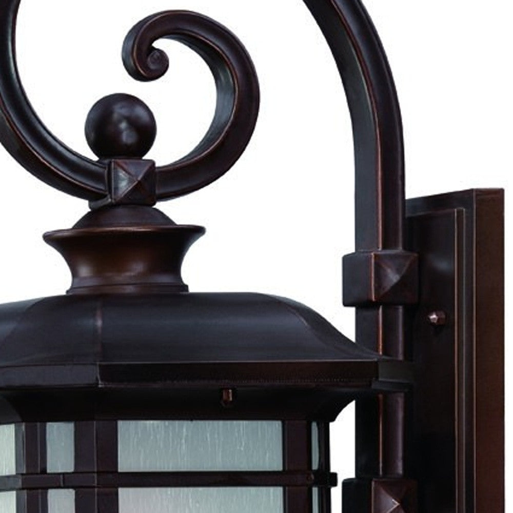 XL Antique Bronze Frosted Linen Glass Lantern Wall Light-Outdoor Lighting-DECOROLALA