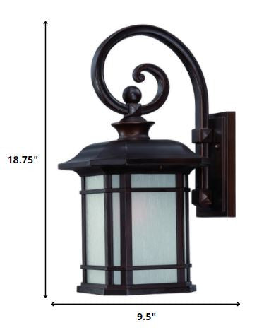 XL Antique Bronze Frosted Linen Glass Lantern Wall Light-Outdoor Lighting-DECOROLALA