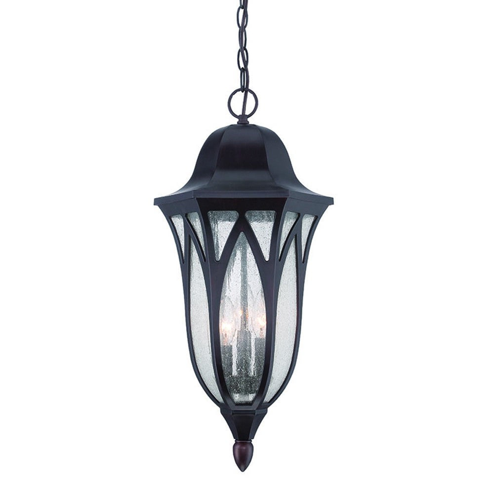 XL Antique Bronze Geometric Glass Hanging Light-Outdoor Lighting-DECOROLALA