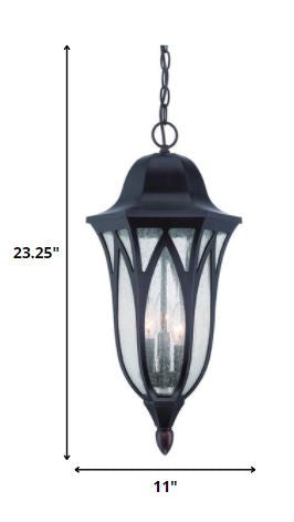 XL Antique Bronze Geometric Glass Hanging Light-Outdoor Lighting-DECOROLALA