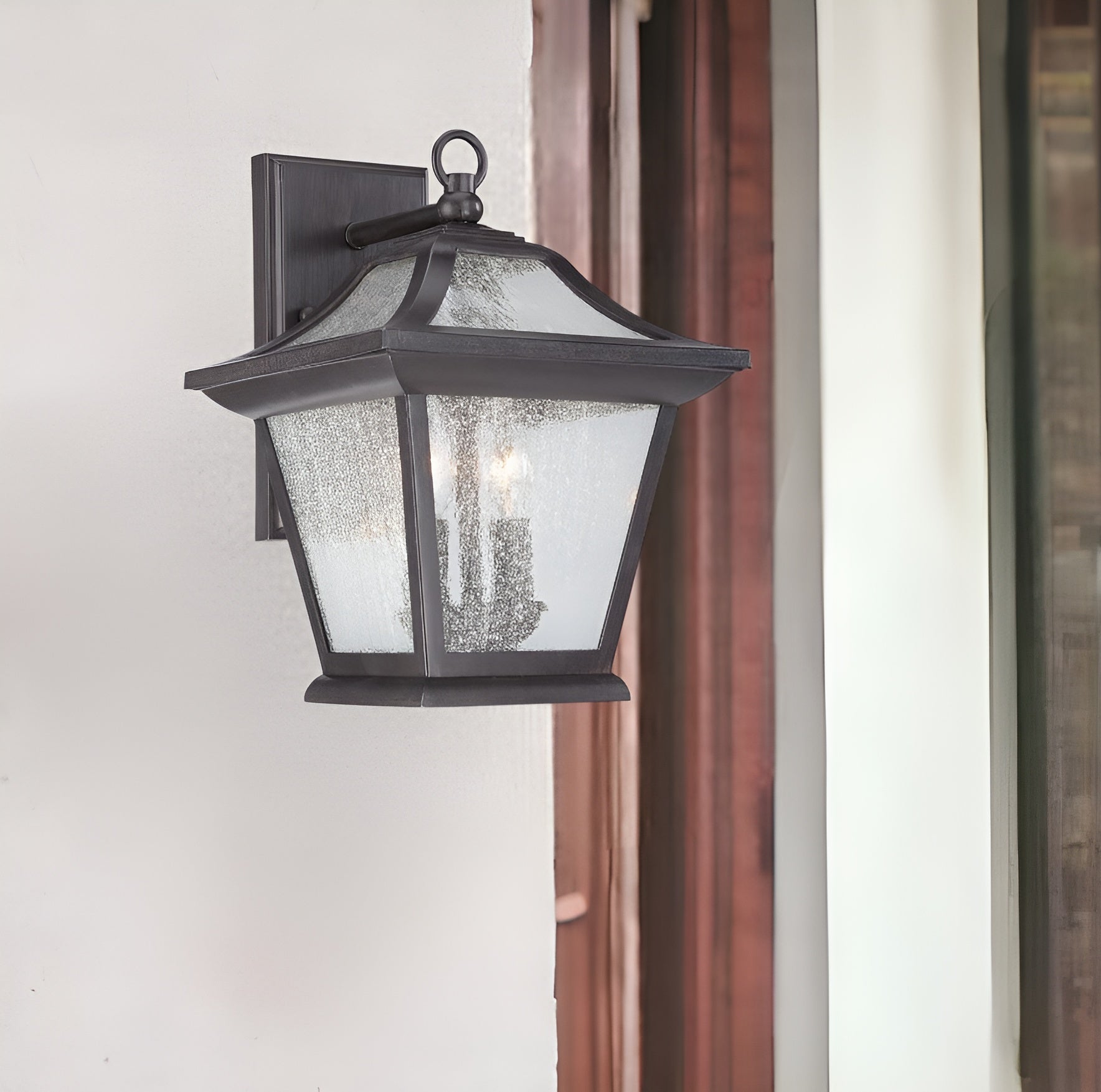 XL Matte Black Birdhouse Shape Outdoor Wall Light-Outdoor Lighting-DECOROLALA
