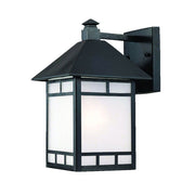 XL Matte Black Frosted Glass Lantern Wall Light-Outdoor Lighting-DECOROLALA
