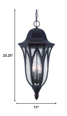 XL Matte Black Geometric Glass Hanging Light-Outdoor Lighting-DECOROLALA