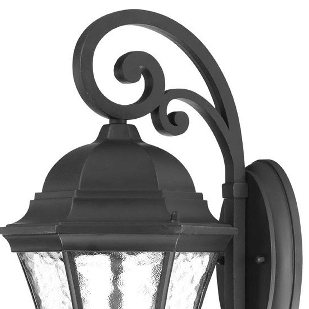 XL Matte Black Tapered Hanging Lantern Wall Light-Outdoor Lighting-DECOROLALA