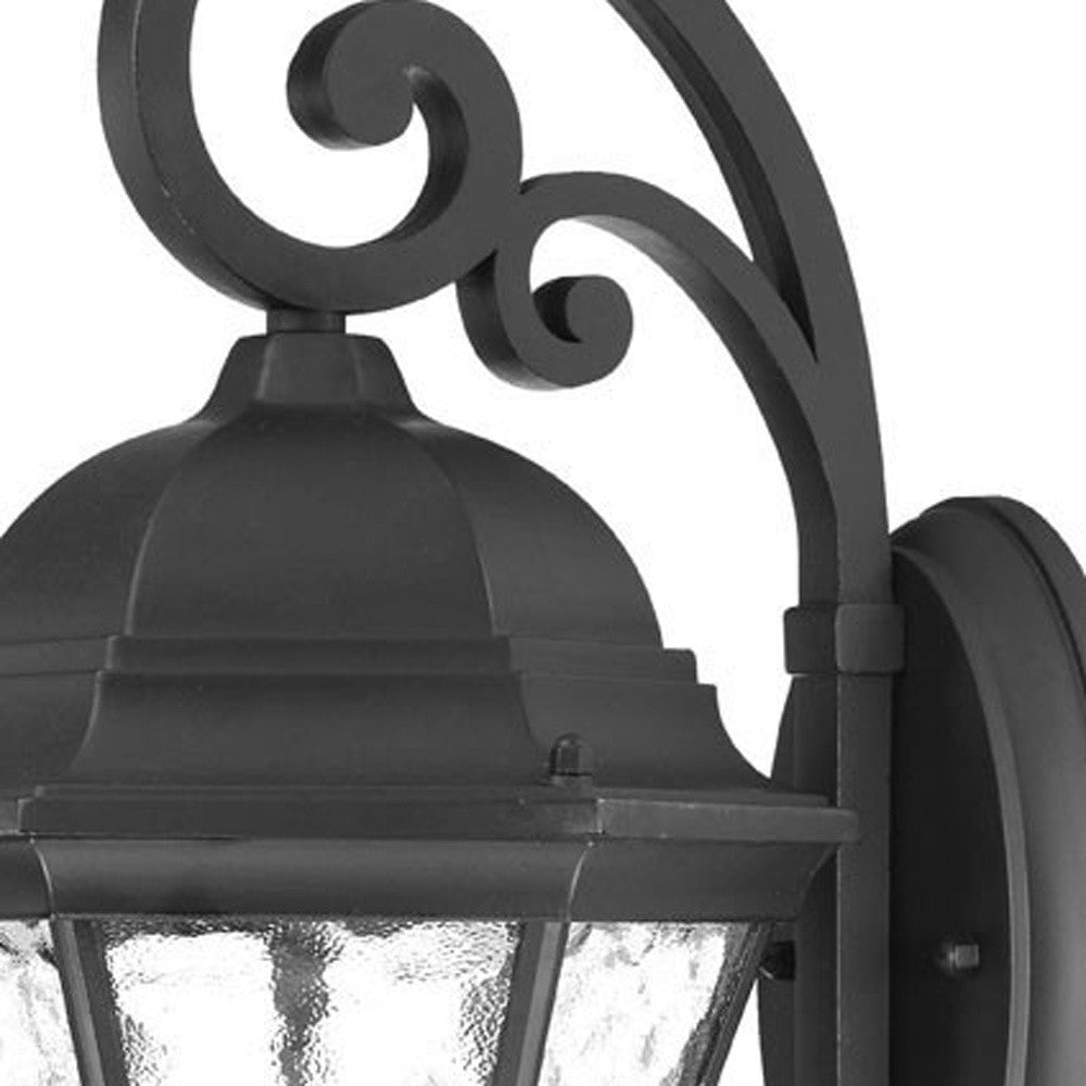 XL Matte Black Tapered Hanging Lantern Wall Light-Outdoor Lighting-DECOROLALA