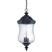XL Three Light Matte Black Urn Shaped Hanging Light-Chandeliers-DECOROLALA