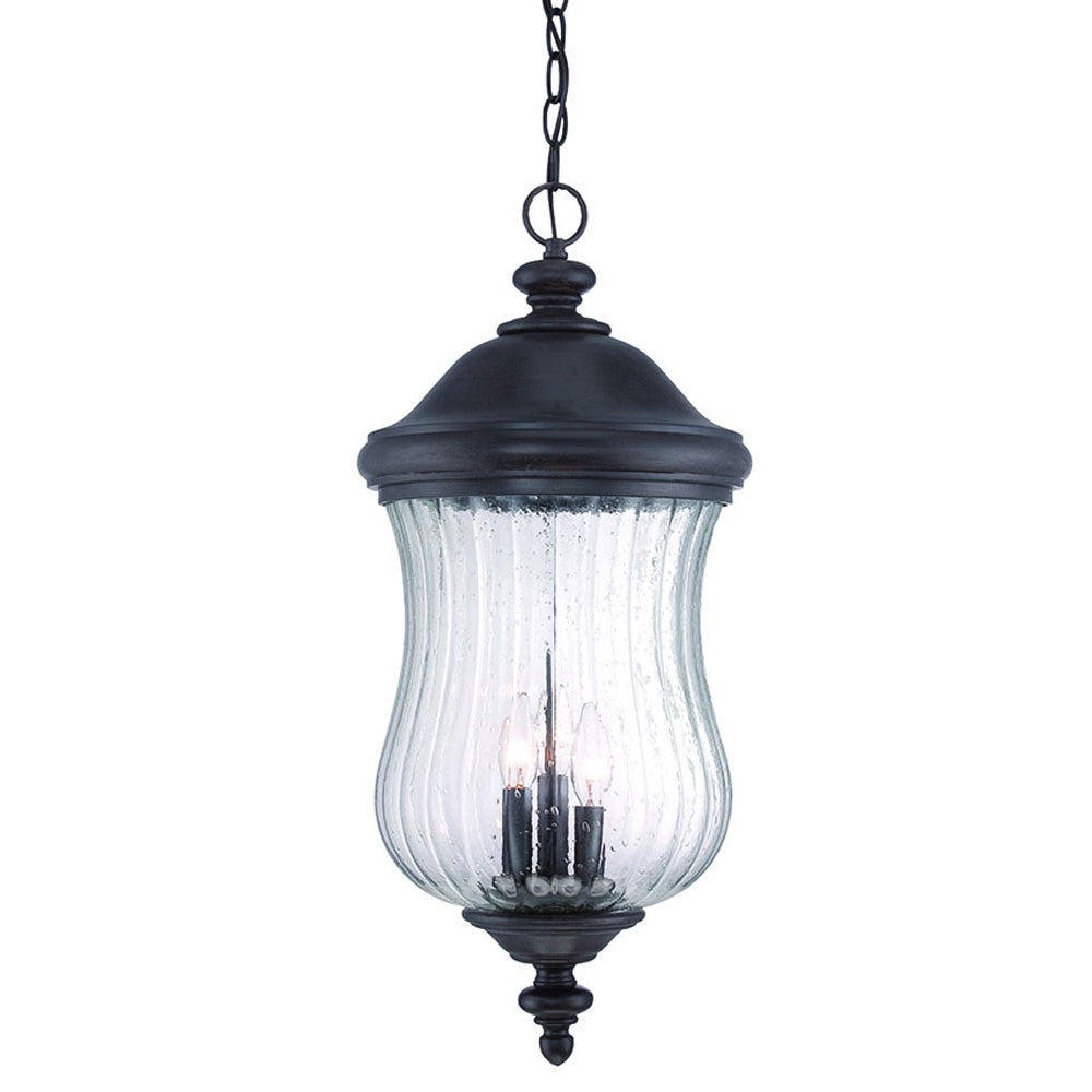XL Three Light Matte Black Urn Shaped Hanging Light-Chandeliers-DECOROLALA