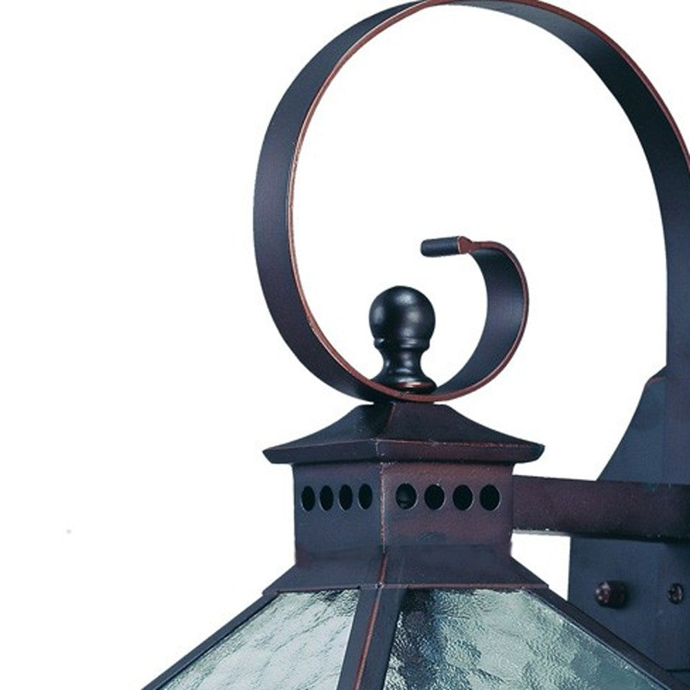 XL Two Antique Bronze Black Hammered Glass Wall Light-Outdoor Lighting-DECOROLALA