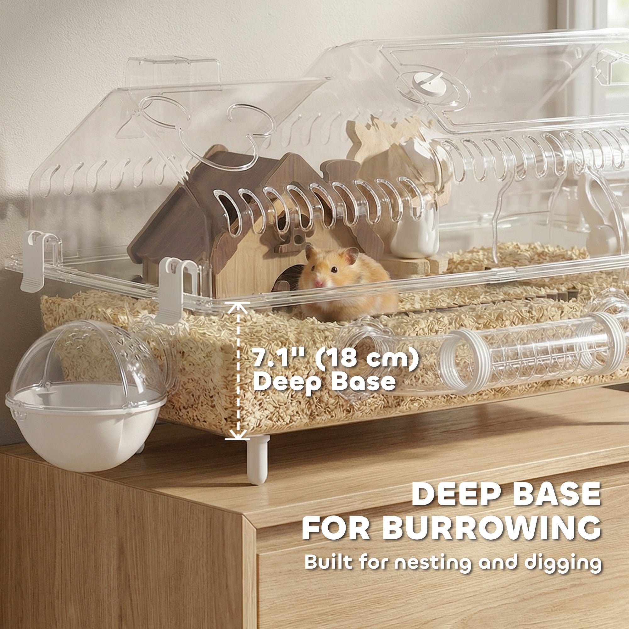 8 in 1 Hamster Cage with All Accessories for Dwarf Hamster, 21.5" x 11.8" x 12.6"