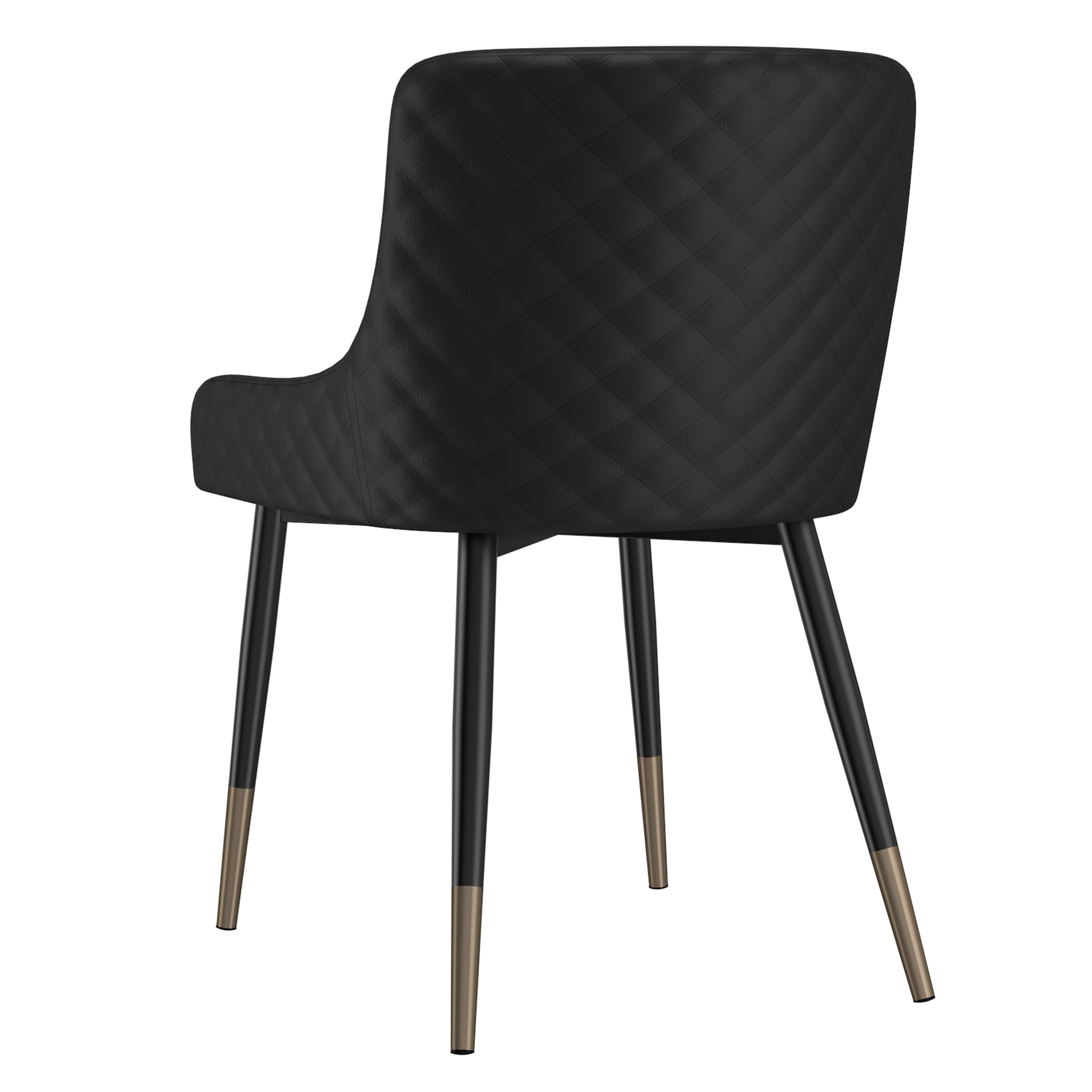 Xander Mid-Century Dining Side Chair - Black Tufted Metal Legs-DECOROLALA