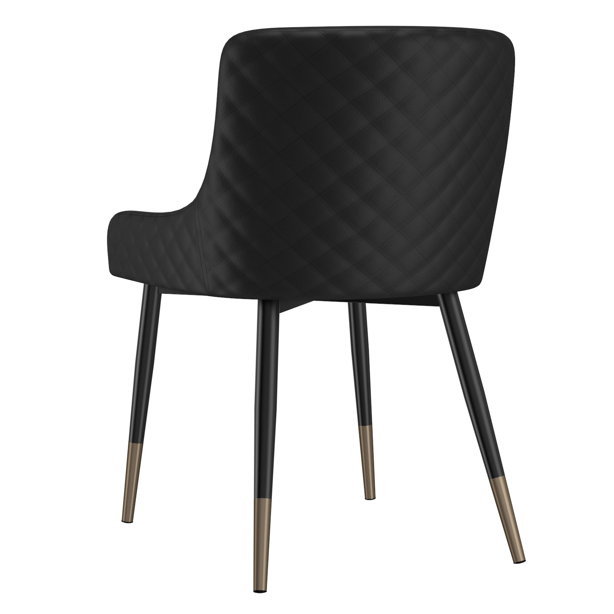 Xander Mid-Century Dining Side Chair - Black Tufted Metal Legs-DECOROLALA