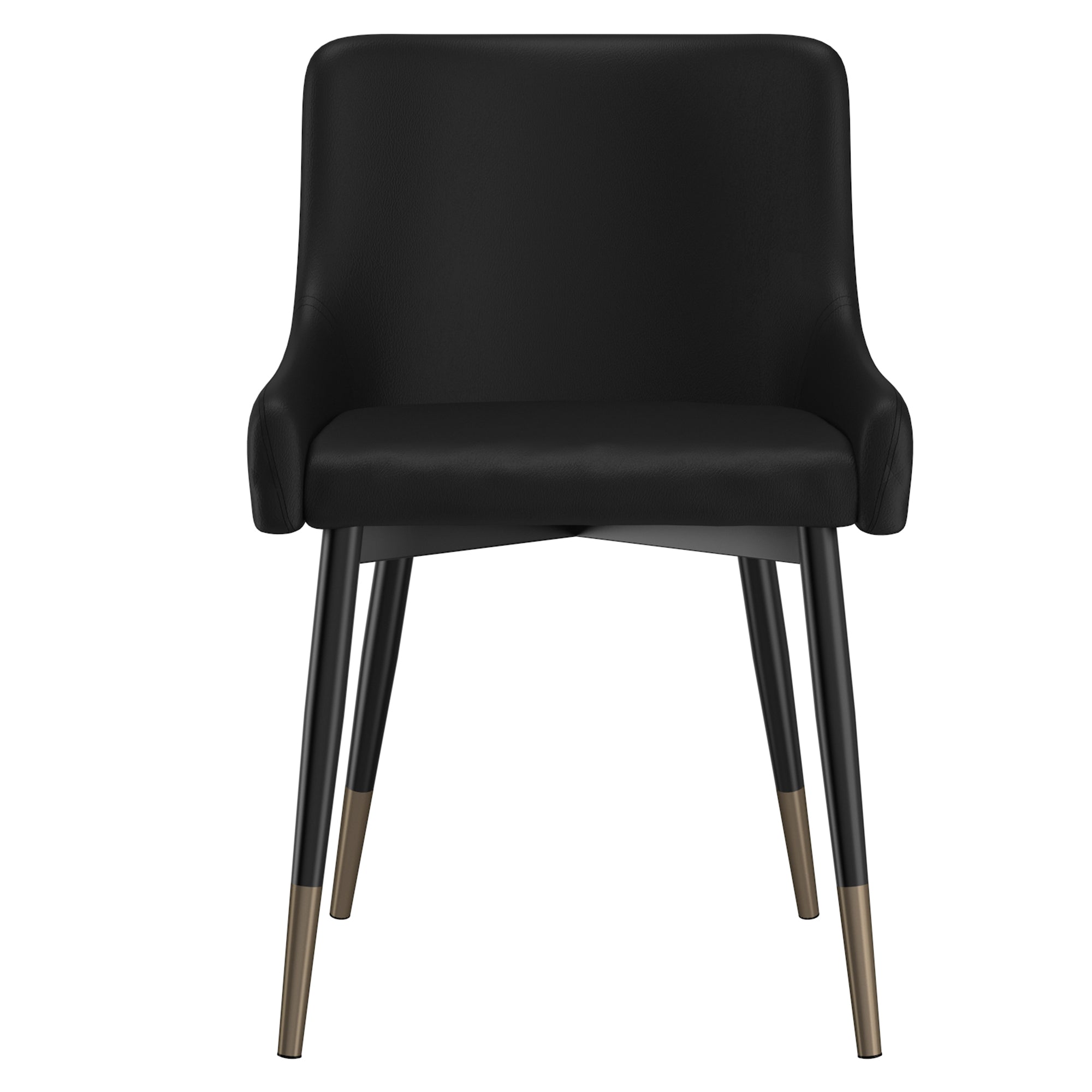 Xander Mid-Century Dining Side Chair - Black Tufted Metal Legs-DECOROLALA