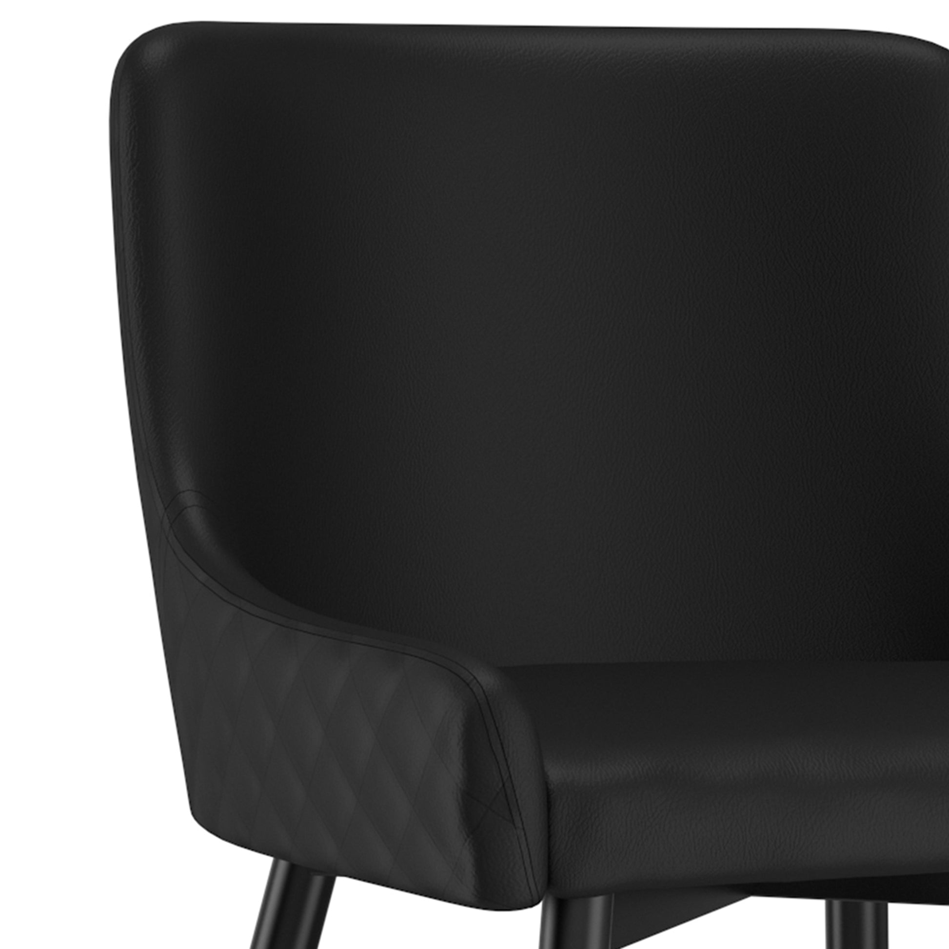 Xander Mid-Century Dining Side Chair - Black Tufted Metal Legs-DECOROLALA