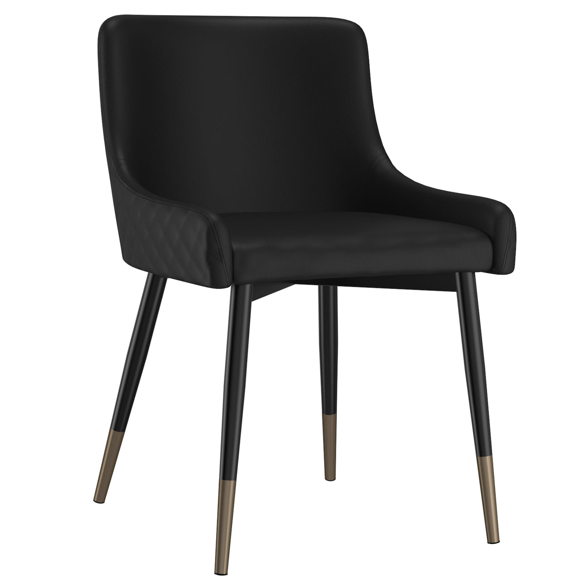 Xander Mid-Century Dining Side Chair - Black Tufted Metal Legs-Dining Chairs-DECOROLALA