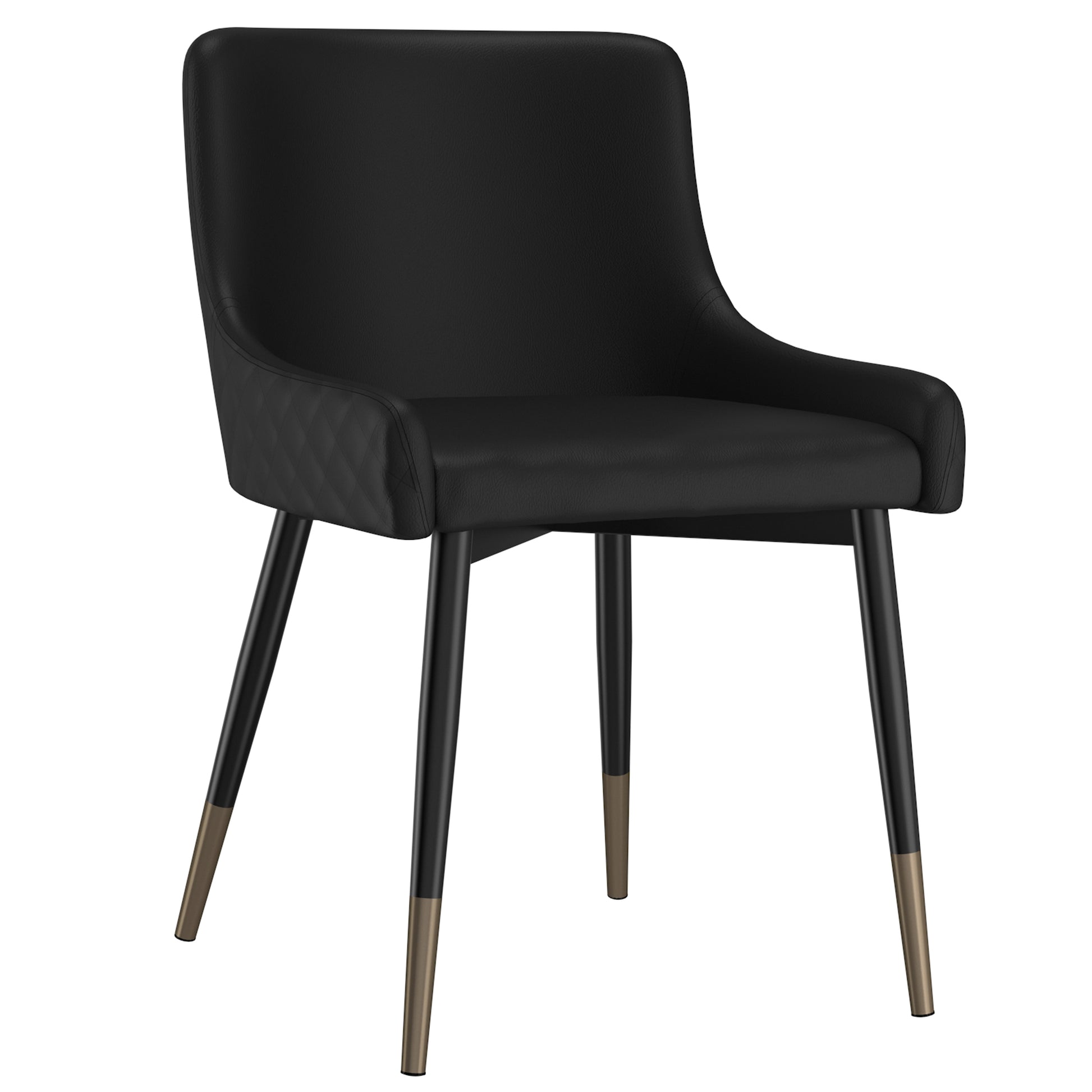 Xander Mid-Century Dining Side Chair - Black Tufted Metal Legs-DECOROLALA