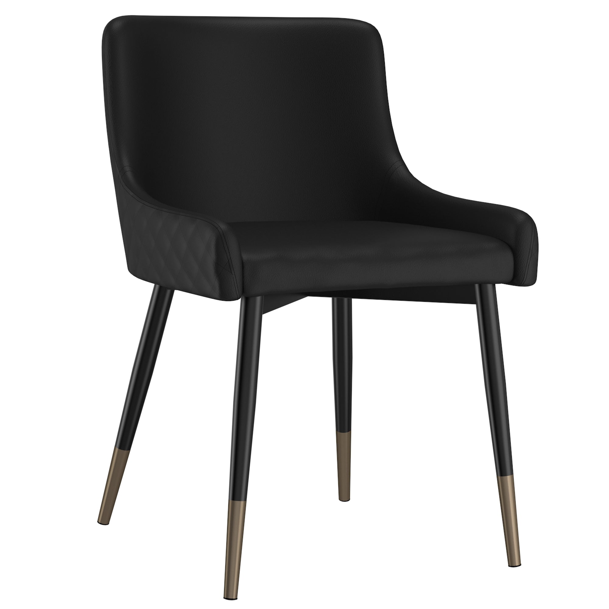 Xander Mid-Century Dining Side Chair - Black Tufted Metal Legs-DECOROLALA