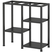 25 Gallon Fish Tank Stand, Metal Aquarium Stand with 3 Tier Storage Shelf, Adjustable Feet for Home Office, Black