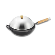 Yoshikawa 36cm Carbon Steel Wok with Stainless Steel Lid – Made in Japan-0