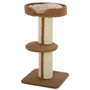 Cat Tree Kitty Tower with Sisal Mat Scratching Post, Cat Bed, Cushion, Perch, 18" x 18" x 36", Brown
