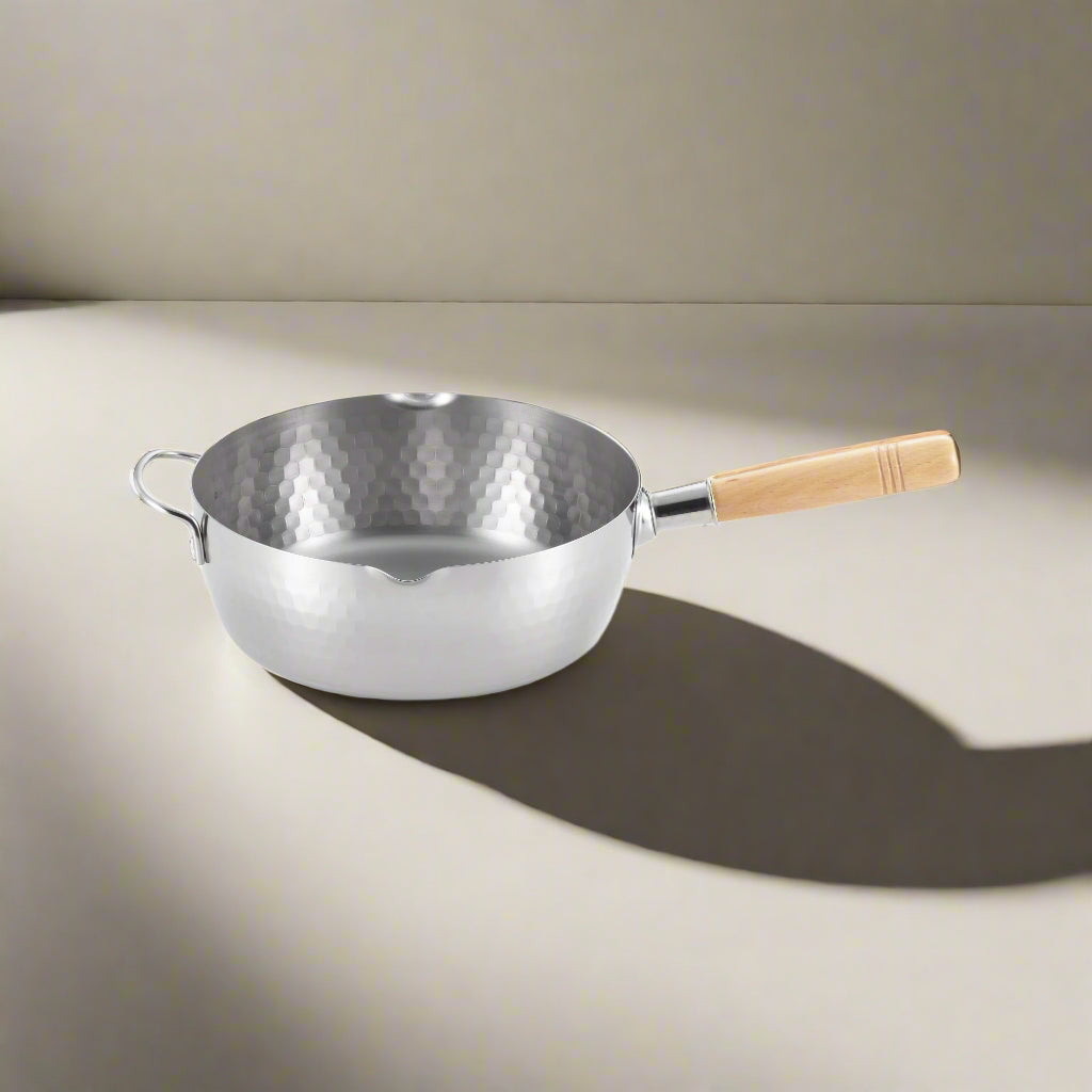 Yoshikawa Yukihira 24 cm Pot Stainless Steel | 3.6 L with Wooden Handle-2