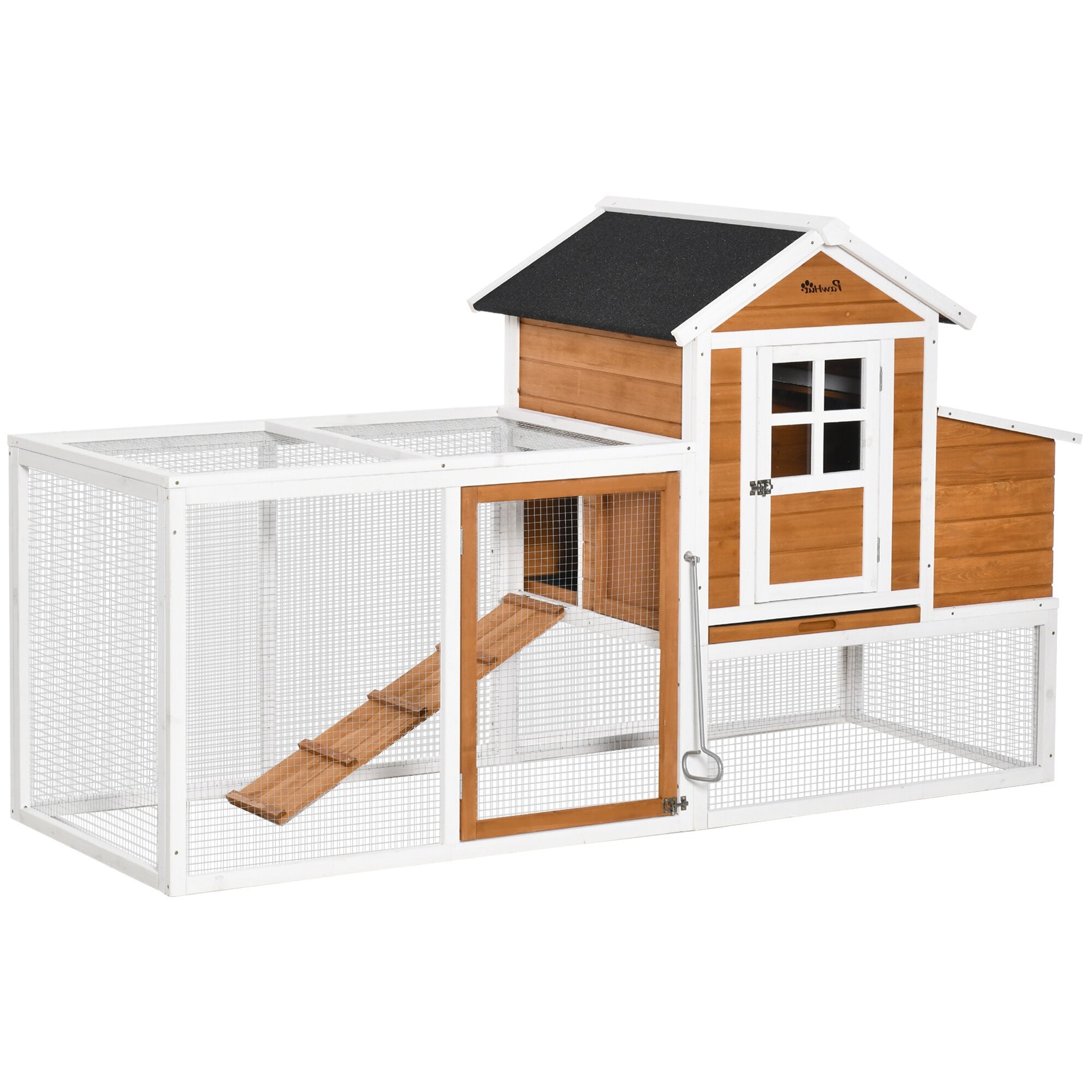 Poulailler imperméable de grande taille pour poules, avec nichoir, pour 2 à 4 poules, orange et blanc