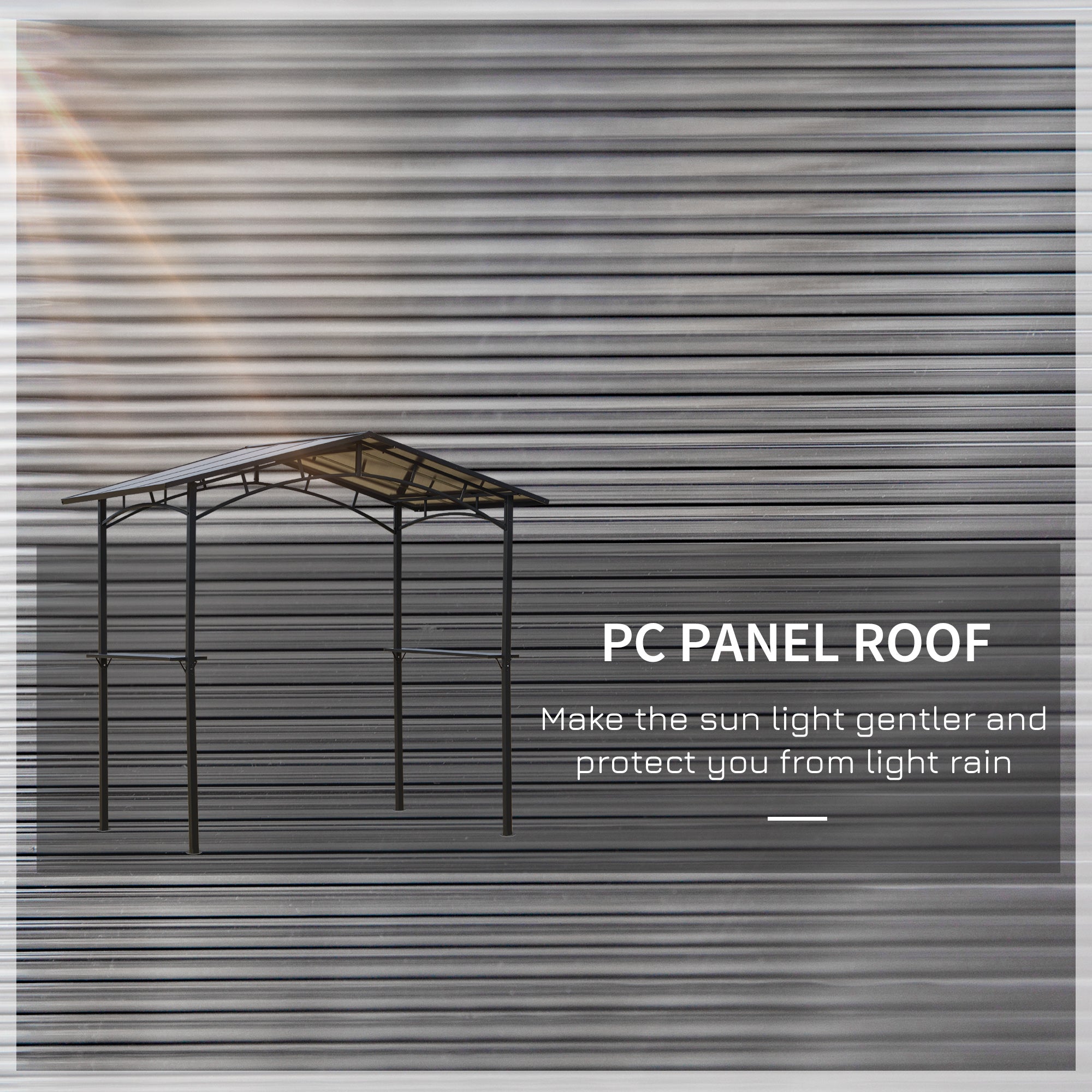 8' x 5' Hardtop Grill Gazebo - Aluminum BBQ Canopy with Shelves