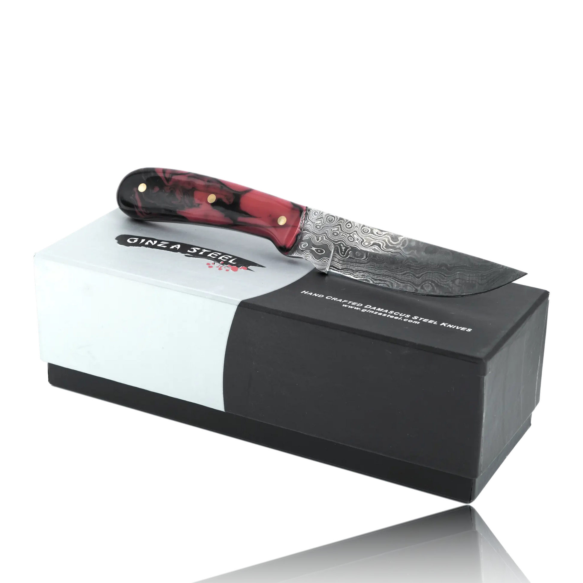 YUMA Damascus Steel Skinner Knife 5 inch blade with Original Cow leather sheath-Skinner Knife-DECOROLALA