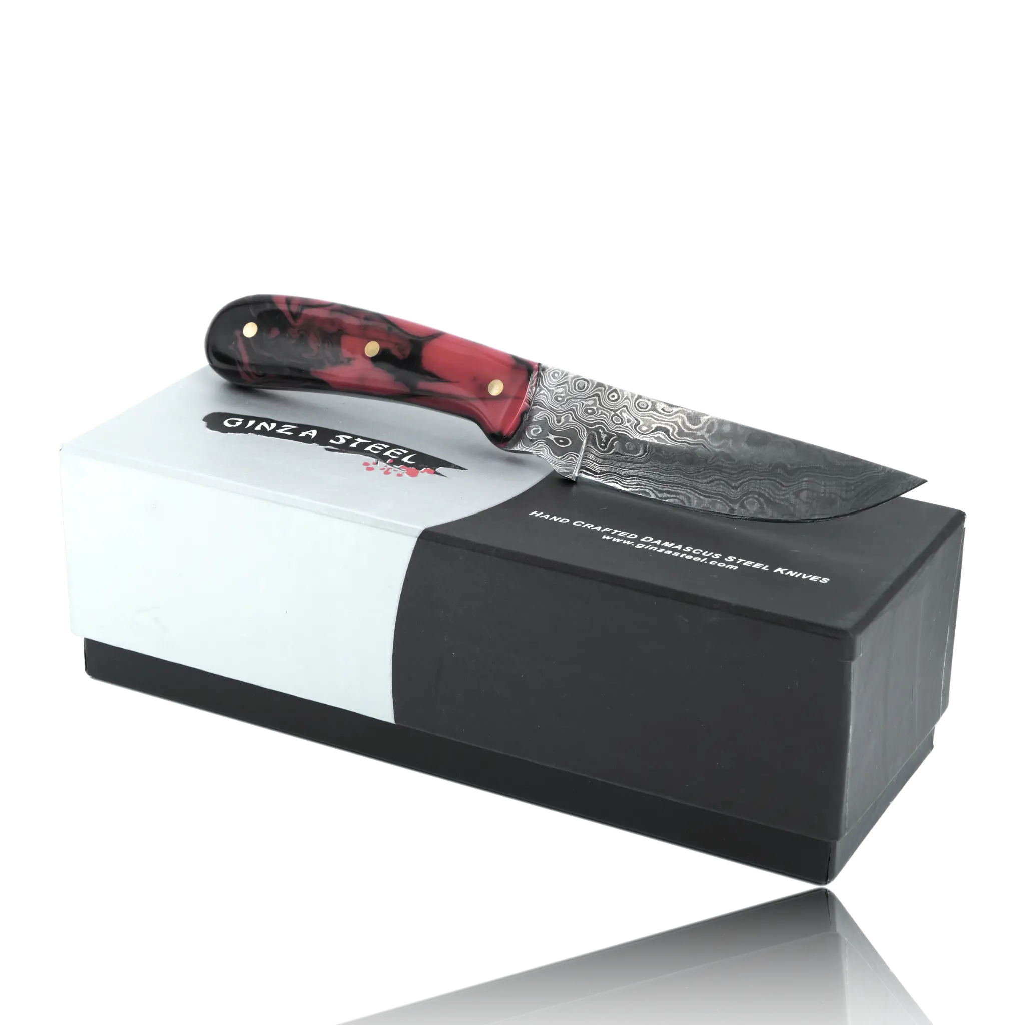 YUMA Damascus Steel Skinner Knife 5 inch blade with Original Cow leather sheath-Skinner Knife-DECOROLALA