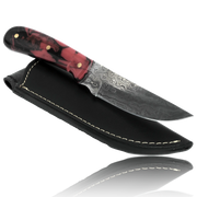 YUMA Damascus Steel Skinner Knife 5 inch blade with Original Cow leather sheath-Skinner Knife-DECOROLALA