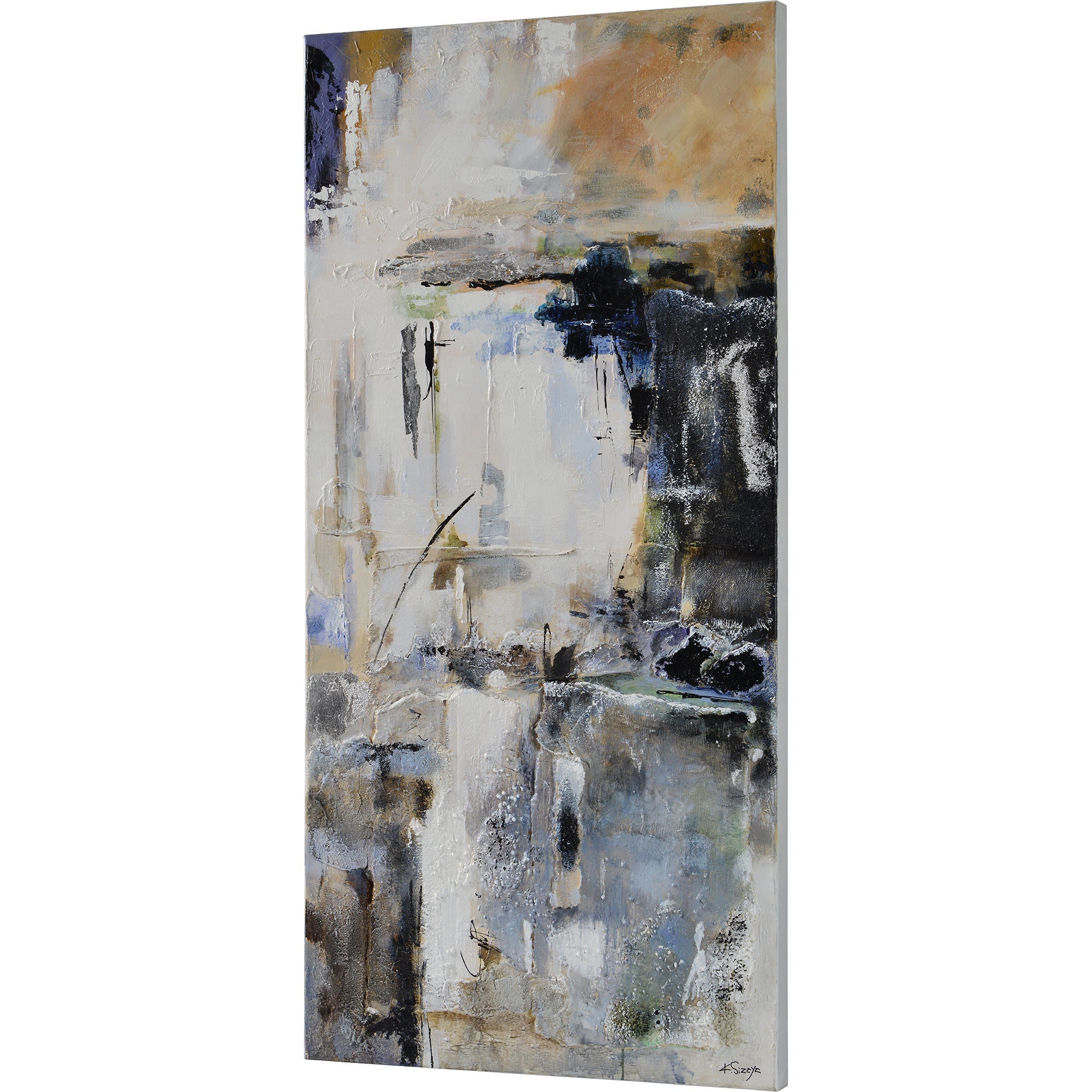 Yaffa 30" Wide Canvas Art, Grey-Canvas Art-DECOROLALA