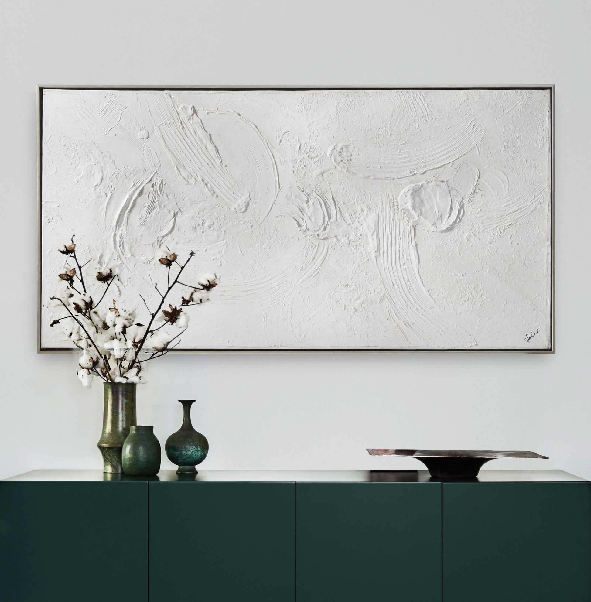 Yanno 30" Wide Canvas Art, Silver-Canvas Art-DECOROLALA