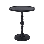 Yates Indoor Cast Aluminum Side Table, Matte Black-End Table-DECOROLALA