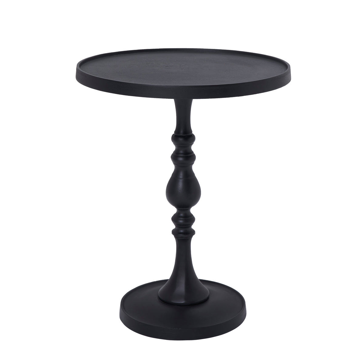 Yates Indoor Cast Aluminum Side Table, Matte Black-End Tables-DECOROLALA
