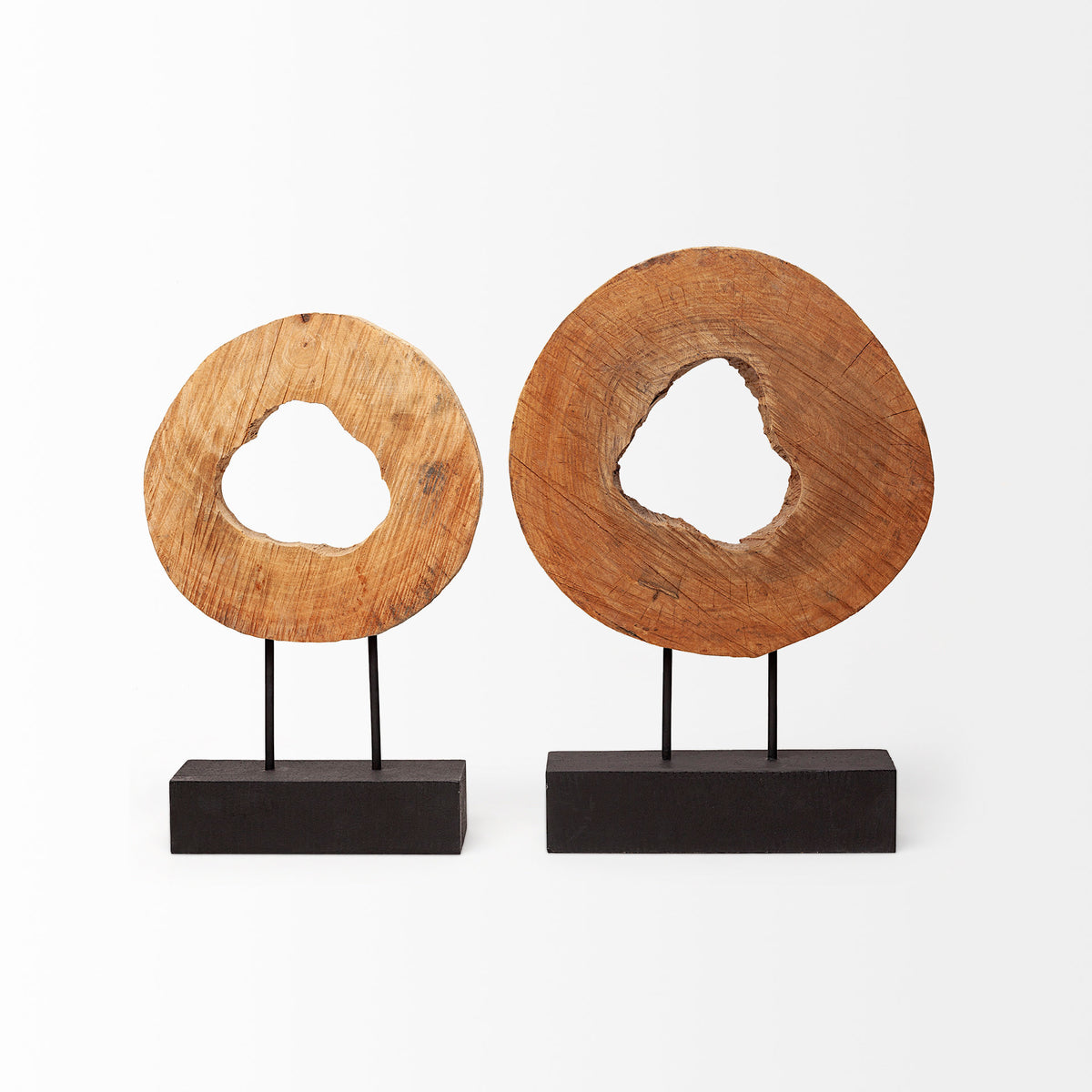 Yeadon Shaped Oval Wood Object - 5"L x 34"W Indian Wood-Objects-DECOROLALA