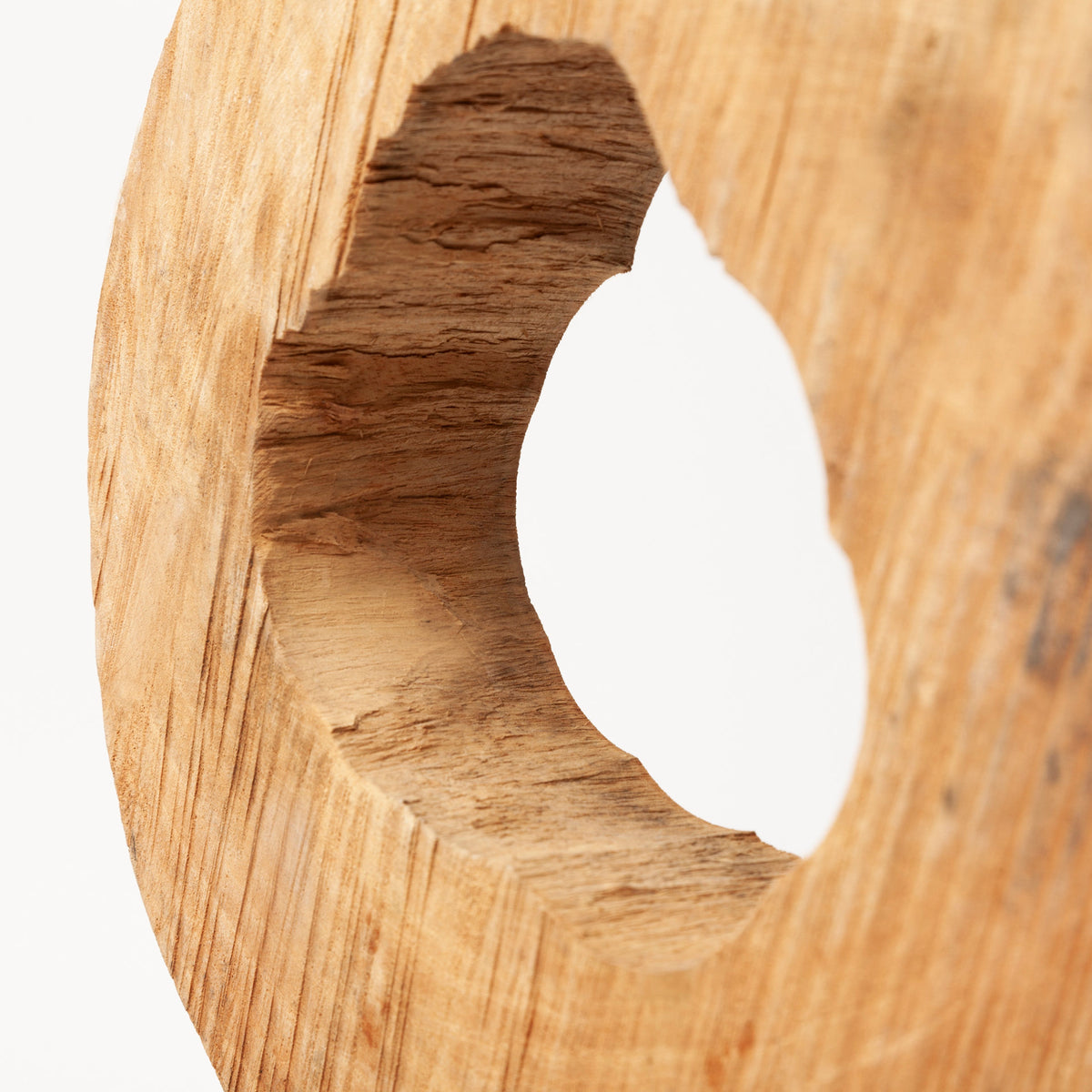Yeadon Shaped Oval Wood Object - 5"L x 34"W Indian Wood-Objects-DECOROLALA
