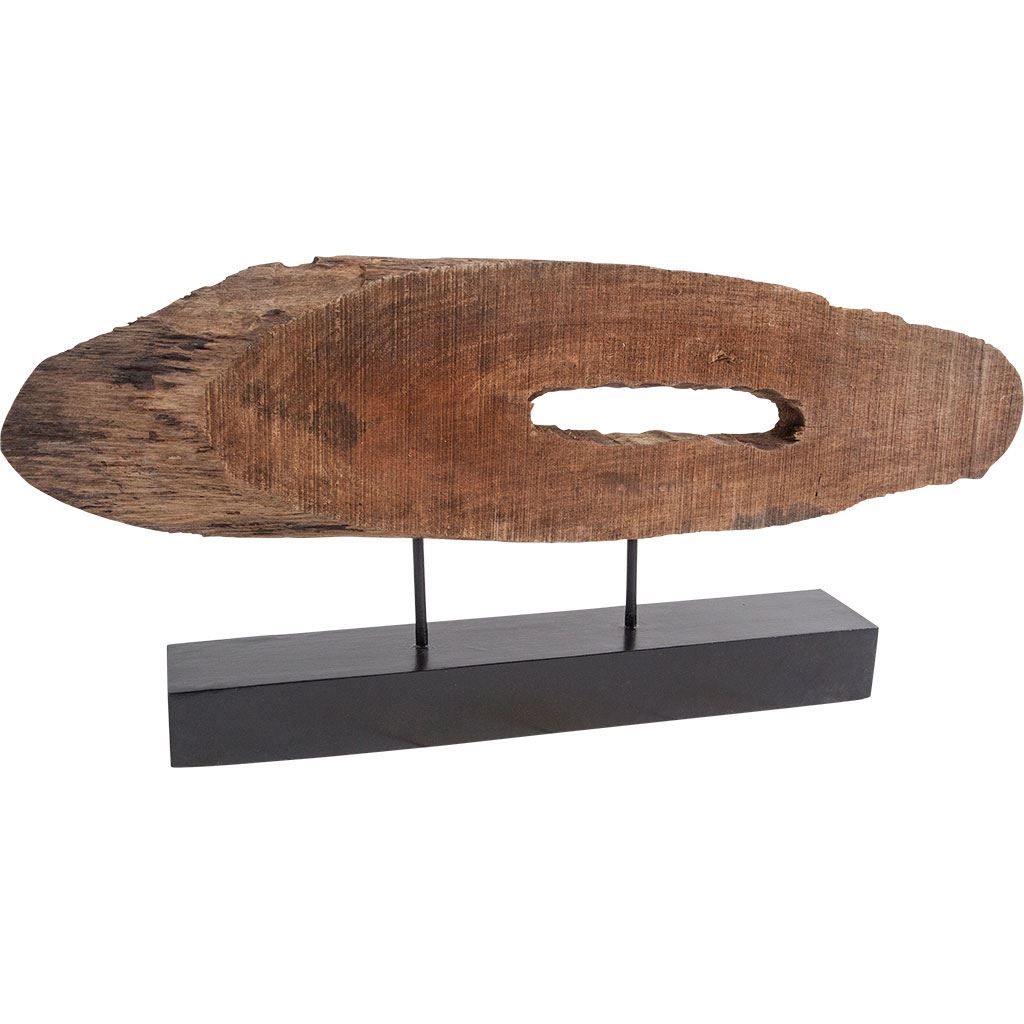 Yeadon Shaped Oval Wood Object - 5"L x 34"W Indian Wood-Objects-DECOROLALA