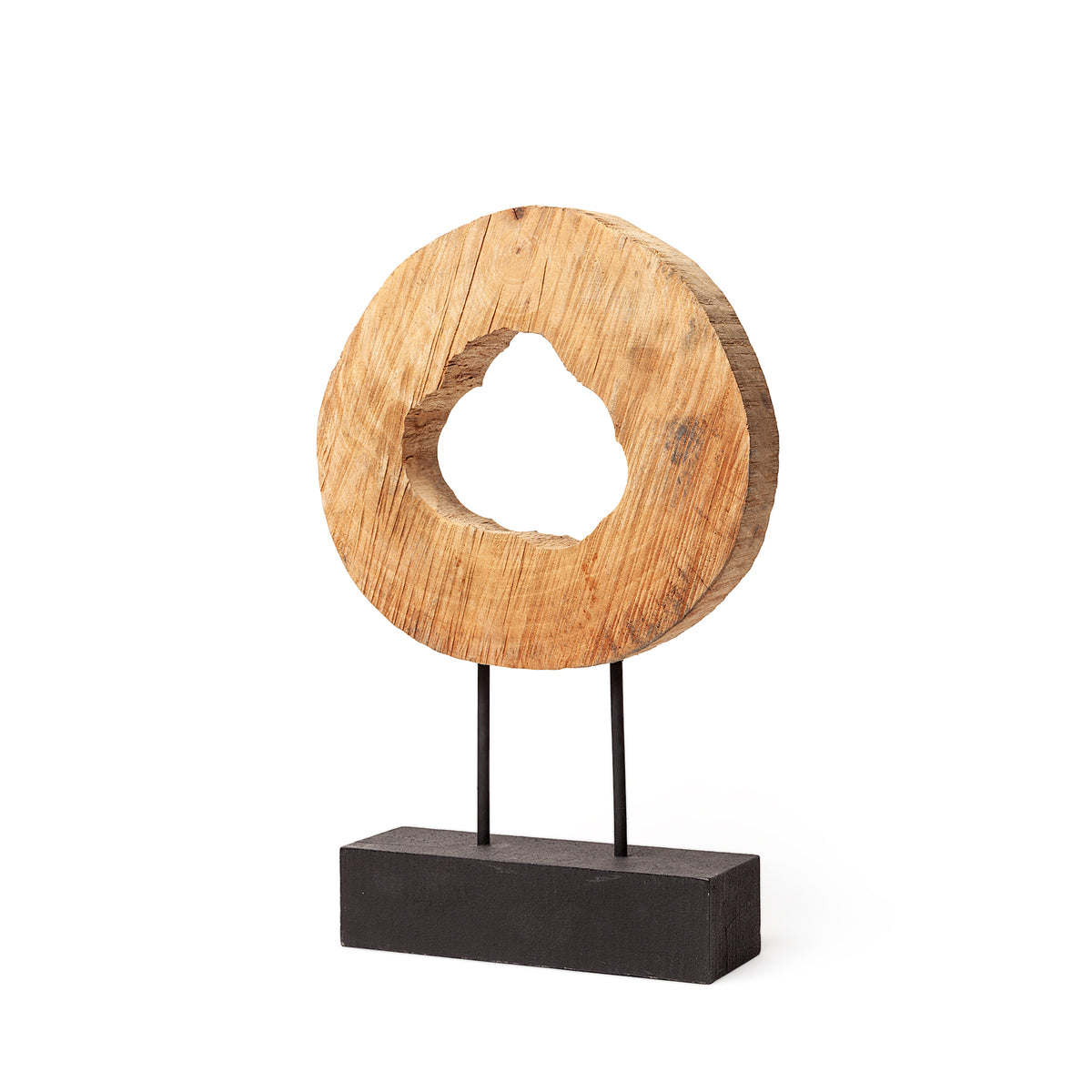 Yeadon Shaped Oval Wood Object - 5"L x 34"W Indian Wood-Objects-DECOROLALA