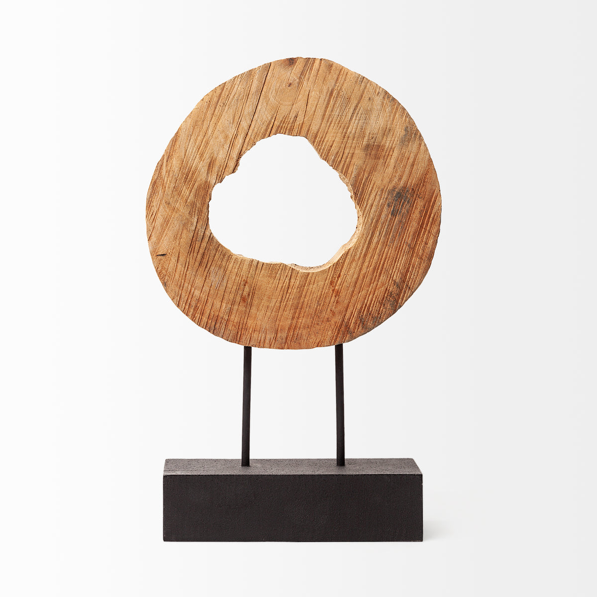 Yeadon Shaped Oval Wood Object - 5"L x 34"W Indian Wood-Objects-DECOROLALA