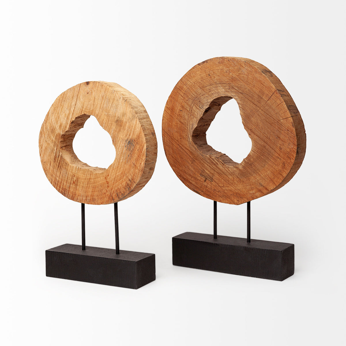Yeadon Shaped Oval Wood Object - 5"L x 34"W Indian Wood-Objects-DECOROLALA