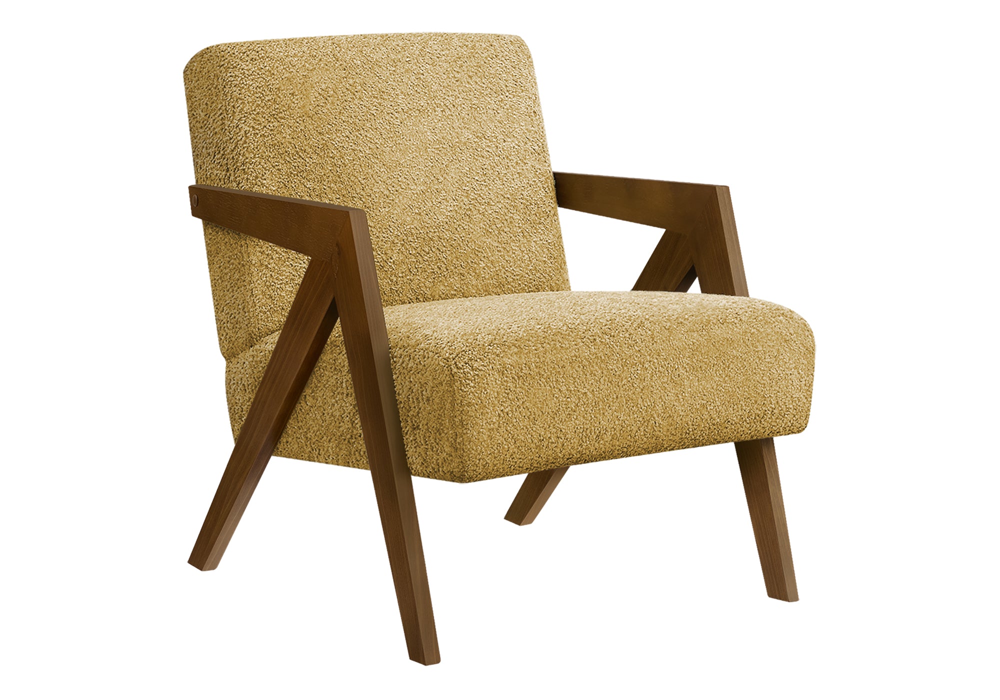 Yellow Accent Chair 30" - Walnut Wood Modern-DECOROLALA