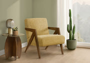 Yellow Accent Chair 30" - Walnut Wood Modern-DECOROLALA