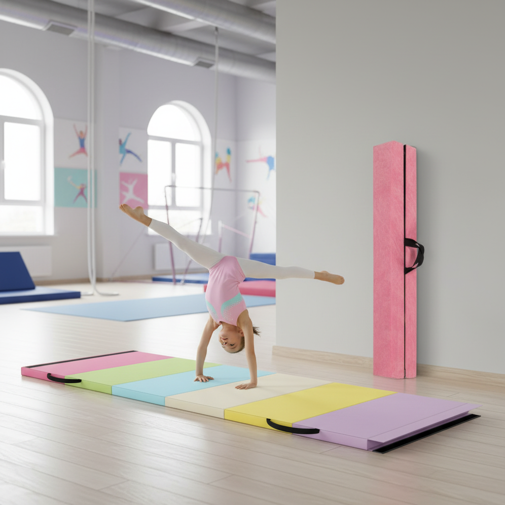 Yoga Set: Gymnastics Mat+Folding Gymnastics Balance Beam-Yoga & Gym Mats-DECOROLALA