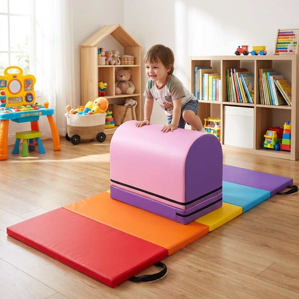 Yoga Set: Gymnastics Vaulting Box + Gymnastics Mat-Yoga & Gym Mats-DECOROLALA
