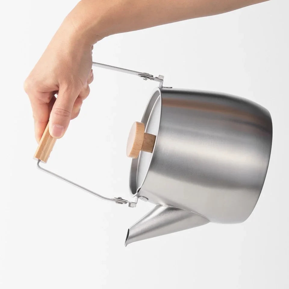 Yoshikawa Aikata Stainless Steel Kettle 1.8L – Natural Wood Handle | Japan-Cookware-DECOROLALA