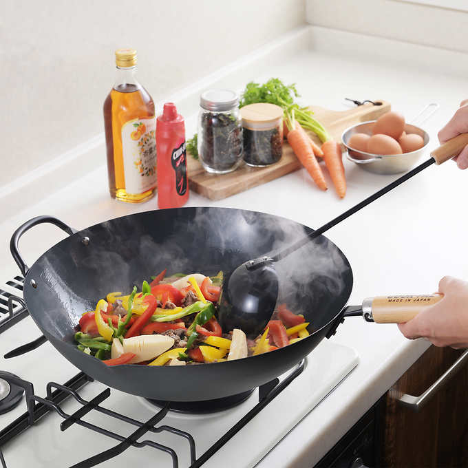 Yoshikawa Carbon Steel Wok 36cm - Made in Japan-Cookware-DECOROLALA
